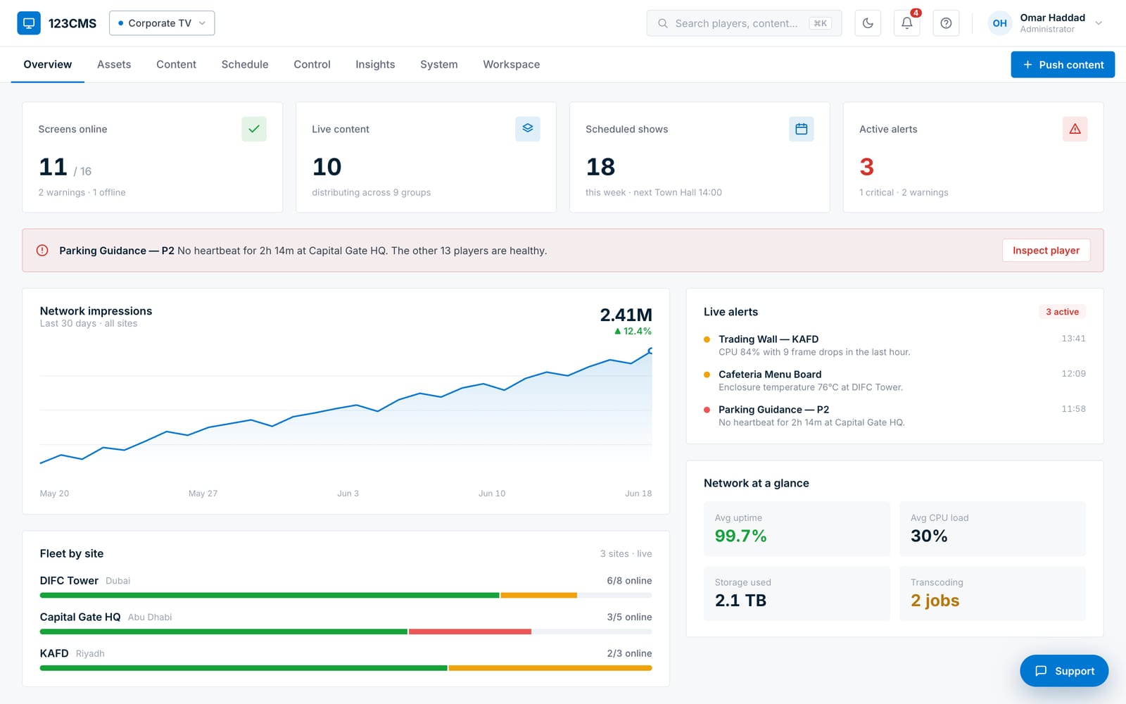 123CMS — Corporate TV — enterprise internal comms