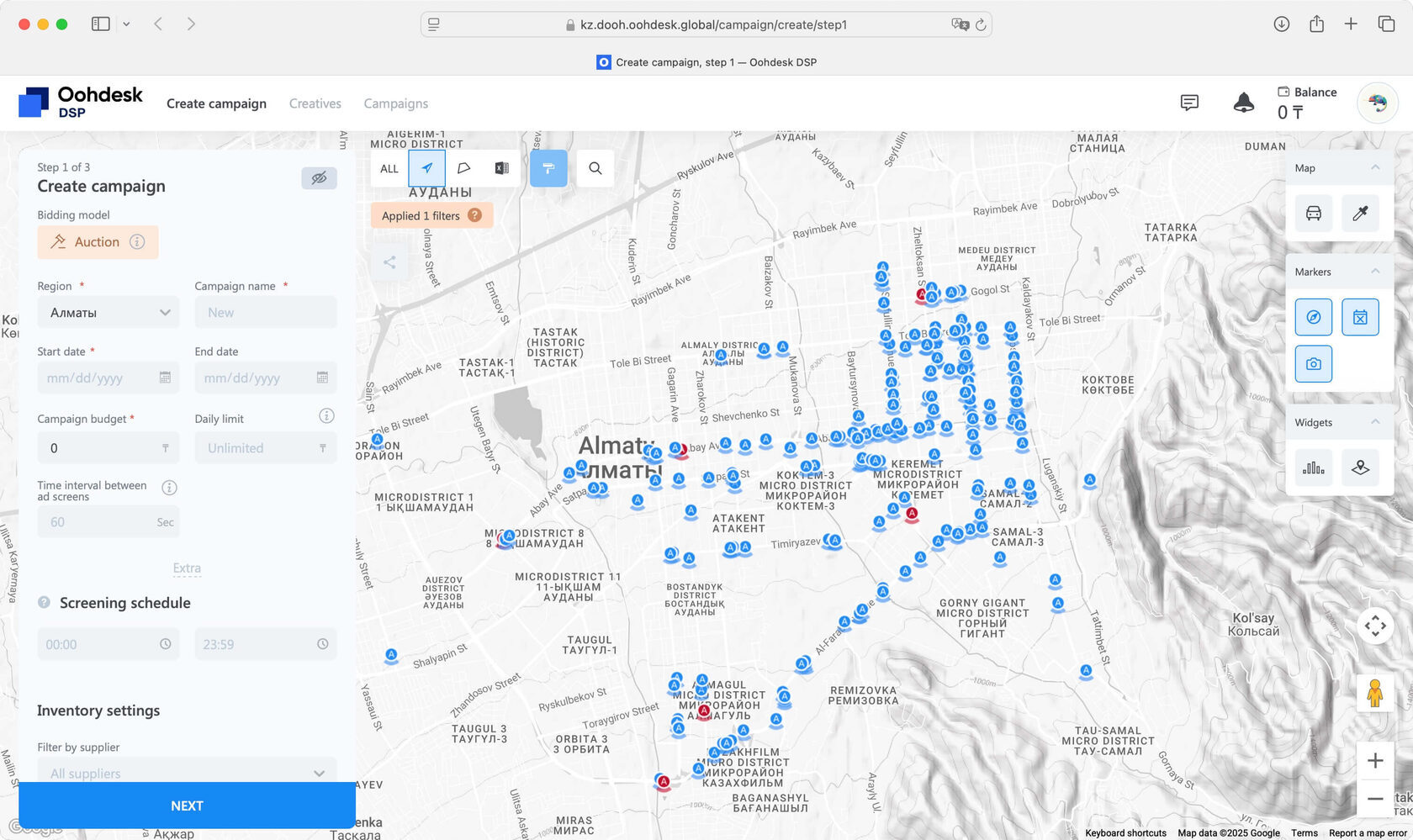 Diagram illustrating the programmatic DOOH advertising buying process showing demand-side platform, supply-side platform, and SpinetiX player integration