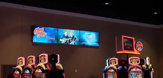 LED video wall on gaming floor